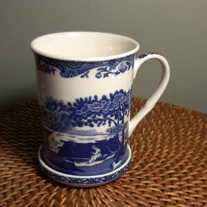 Spode Italian Blue Cup and Coaster Set Of 2
